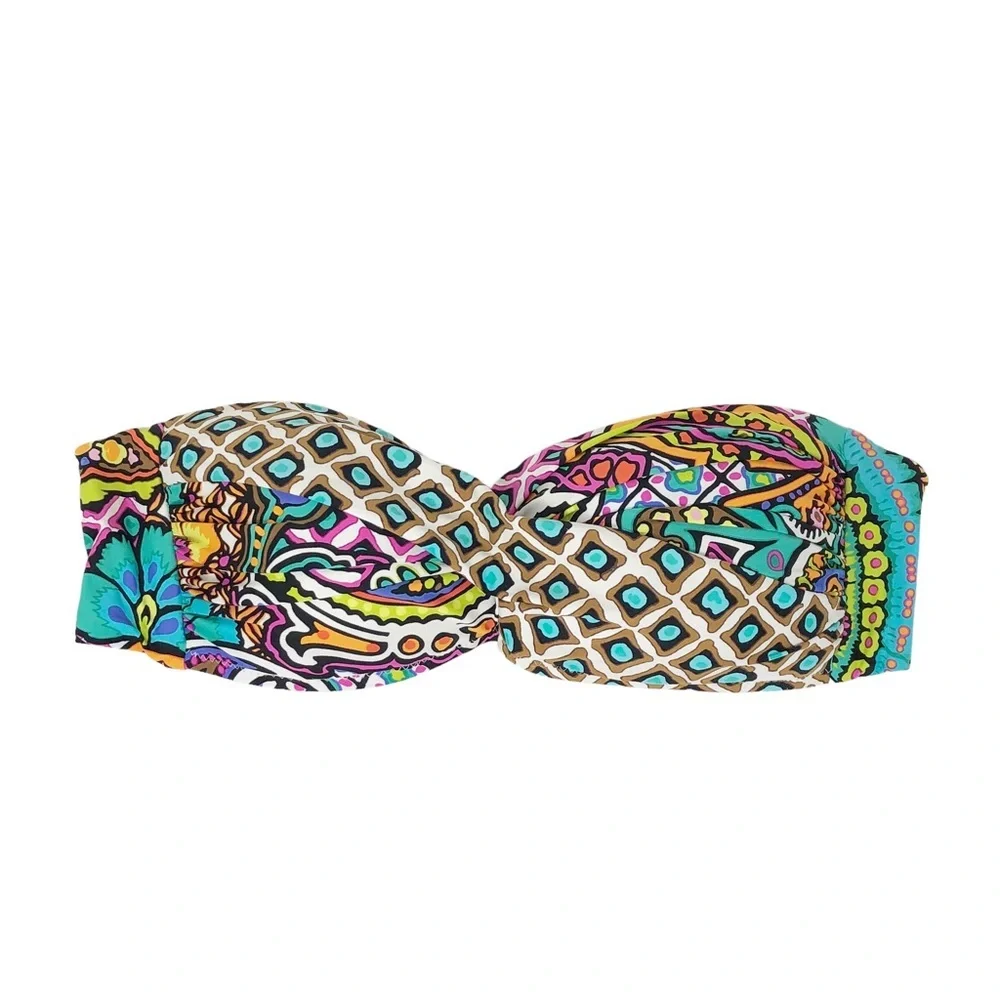TrinaTurk Madagascar Paisley‎ Floral Bandeau Bikini Top